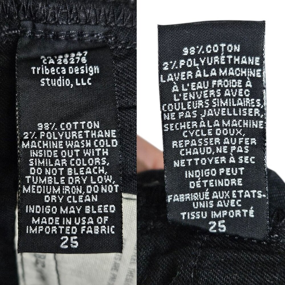 Nili Lotan Celia Distressed Black Bootcut Stretch‎ Denim Jeans Size 25 - Picture 12 of 15